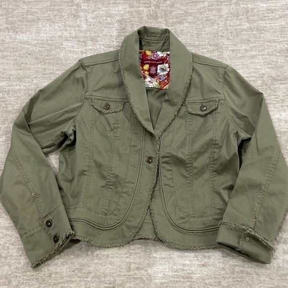 Jones Wear Jackets & Blazers - JONES Wear Jean Army Green Jacket